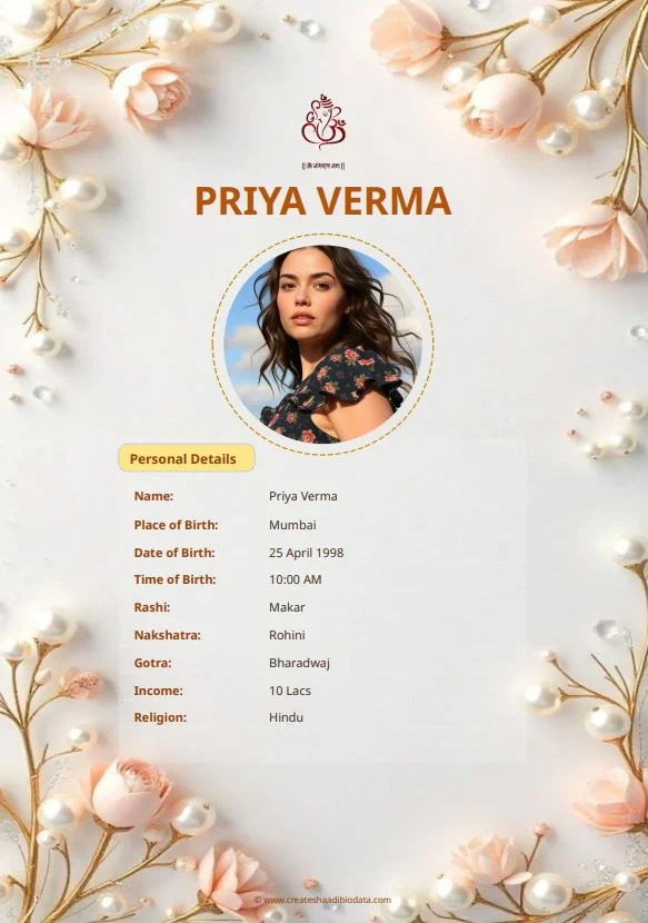 Modern Biodata Sample Preview