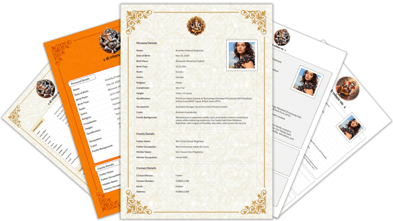 Create Shaadi Biodata Templates Image